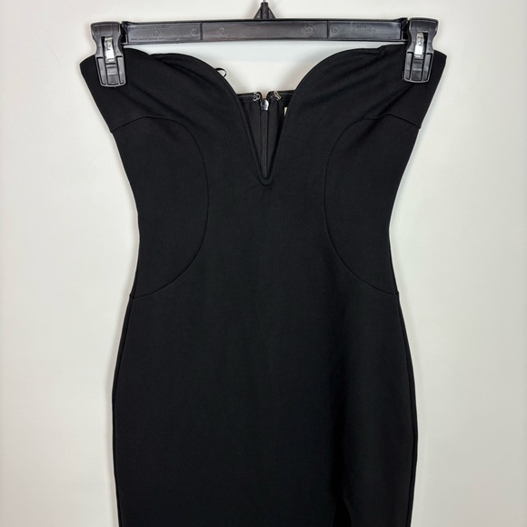 NICHOLAS Tena Deep V Sweetheart Strapless Gown in Black Size 0 - Picture 3 of 14